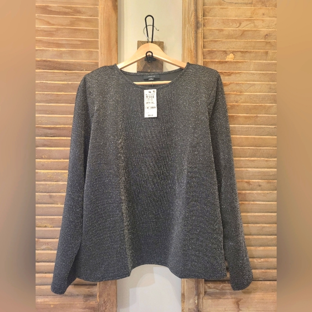 Alfani XL Long Sleeve Metallic Top